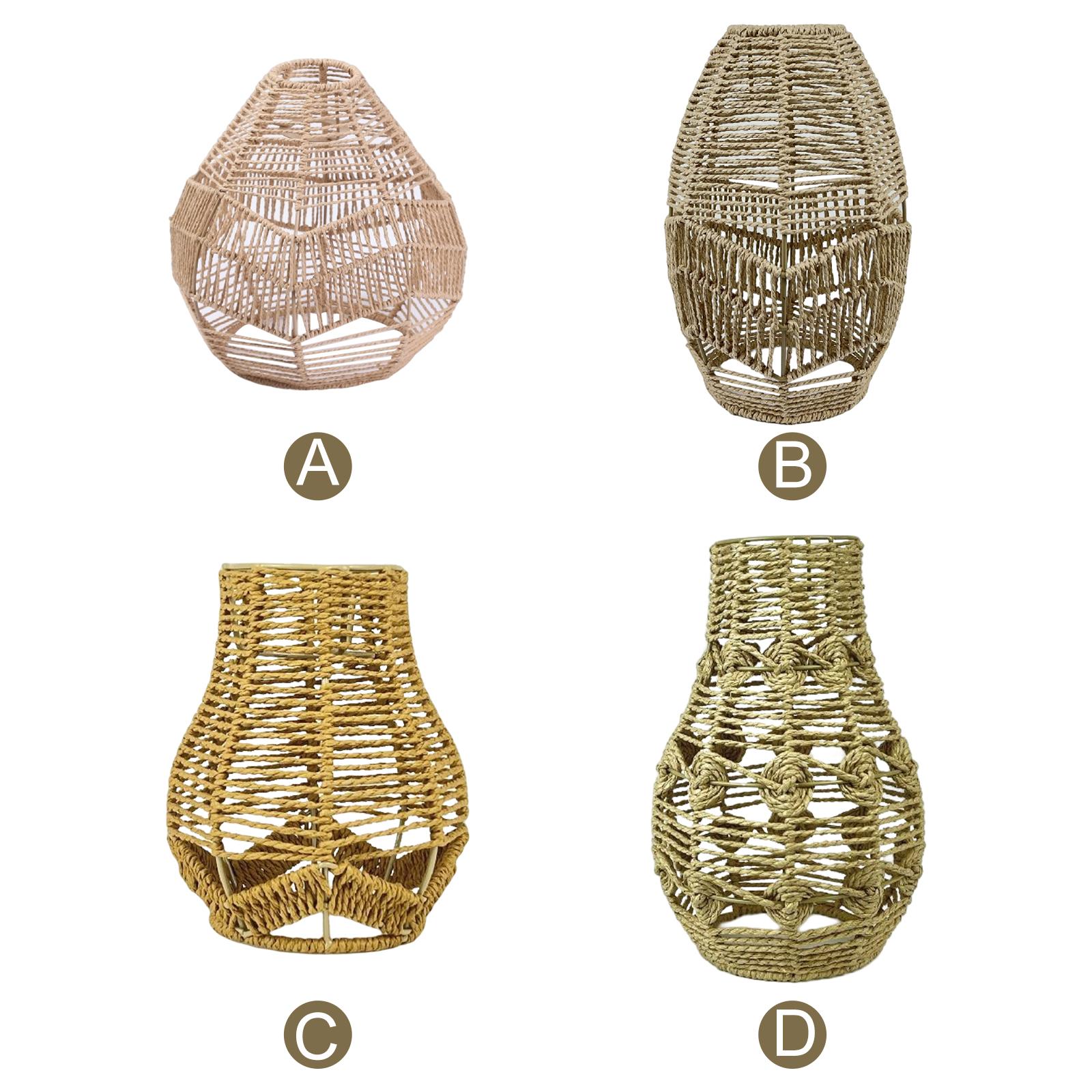 Wicker Pendant Shade - Boho hanglampkap van papier touw rotan