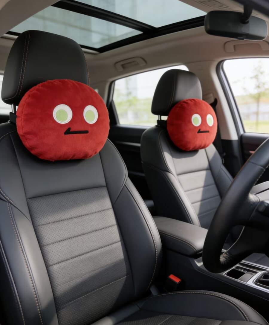 Interior Design Emoji - 1 stuks stijlvolle autohoofdsteunpads, universele pasvorm,