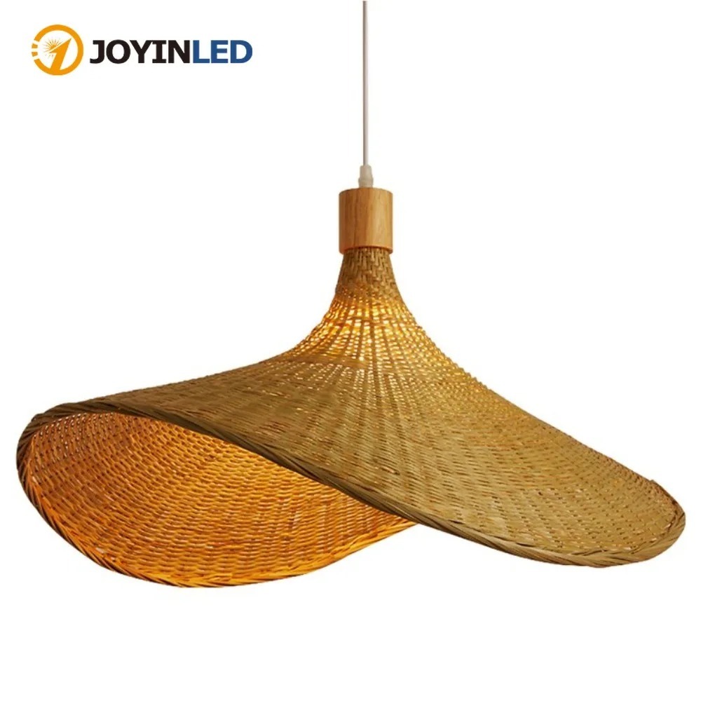 Wicker Pendant Shade - JOYINLED Geweven Hanglamp Rieten Schaduw Handgemaakte