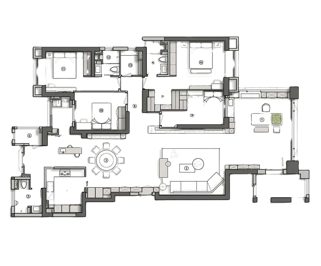 Interior Design And Construction - Sanhai House Plans Interieurontwerpdiensten CAD Bouwtekeningen