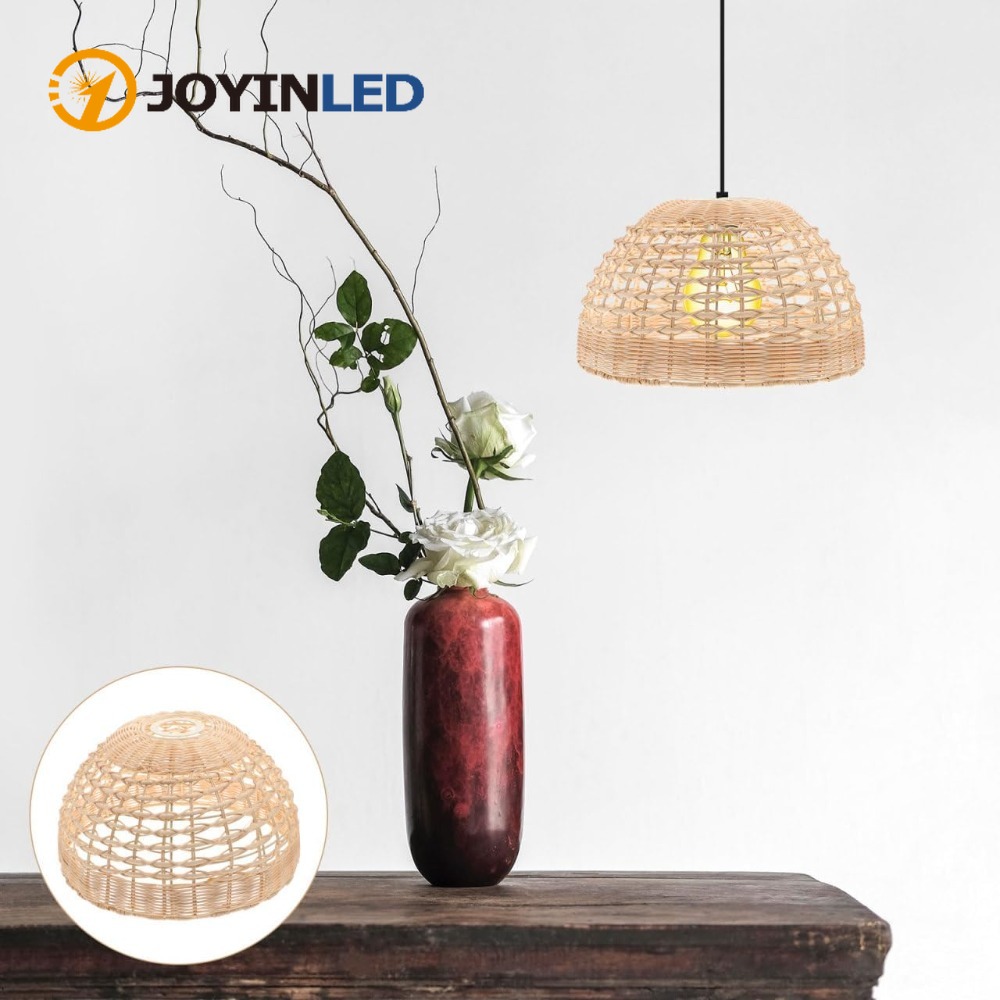 Wicker Pendant Shade - Rotan hanglamp geweven kooi hangende lampenkap