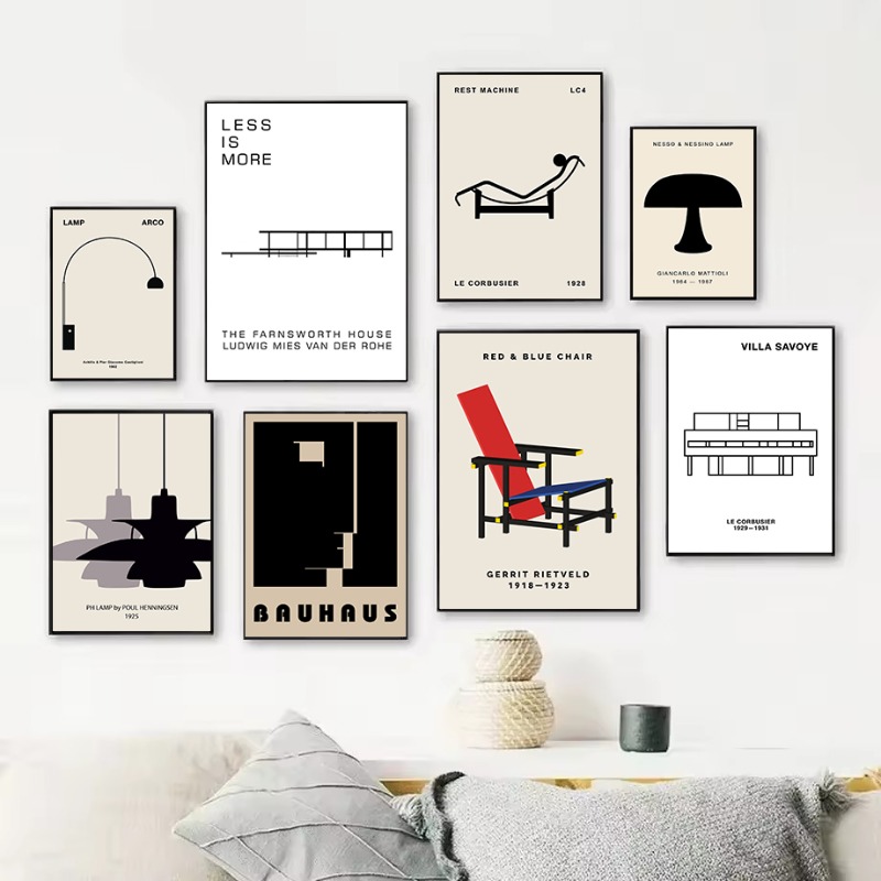 Interior Design House - Klassieke Farnsworth House Bauhaus Design abstracte
