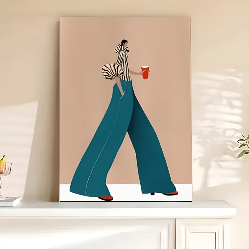 Interior Design House - Modieuze blauwe broek vrouw poster prints