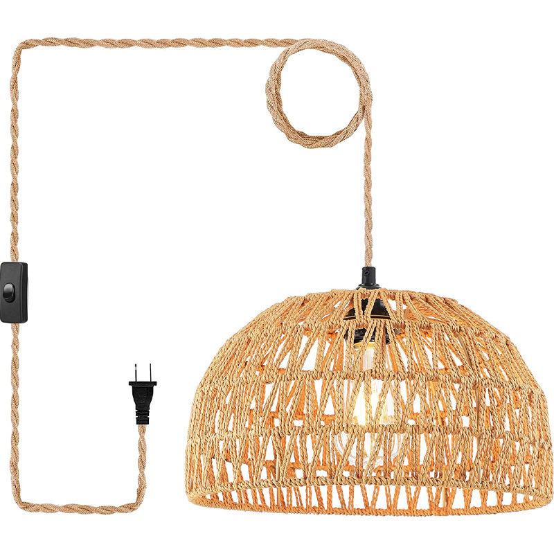Natuurlijke henneptouw E27 han - Wicker Pendant Shade recensie en prijs