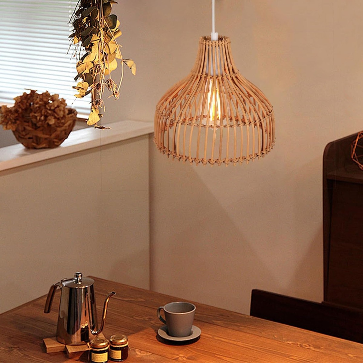 Rotan geweven hanglamp Boho st - Wicker Pendant Shade recensie en prijs