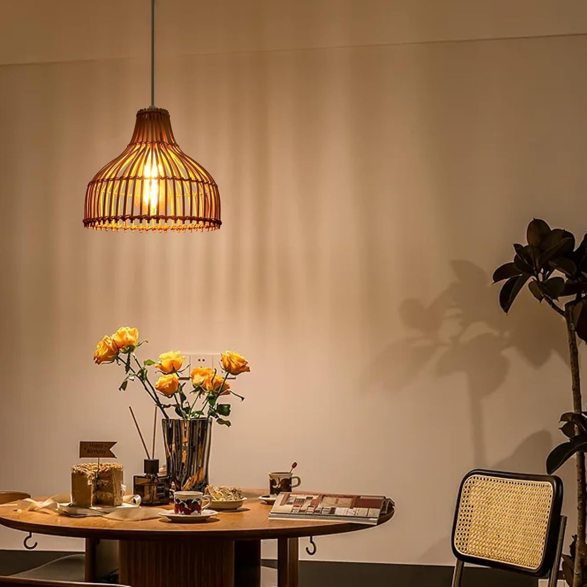 Rotan geweven hanglamp Boho st - Wicker Pendant Shade recensie en prijs