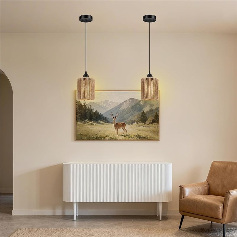 ABKL-handgeweven rieten kap va - Wicker Pendant Shade recensie en prijs