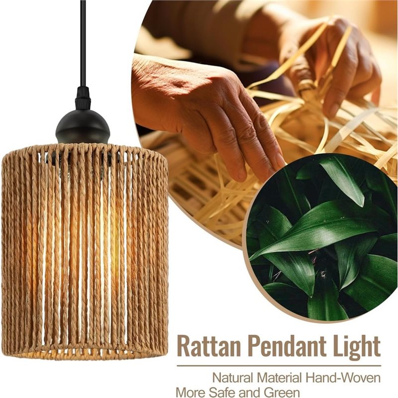 ABKL-handgeweven rieten kap va - Wicker Pendant Shade recensie en prijs