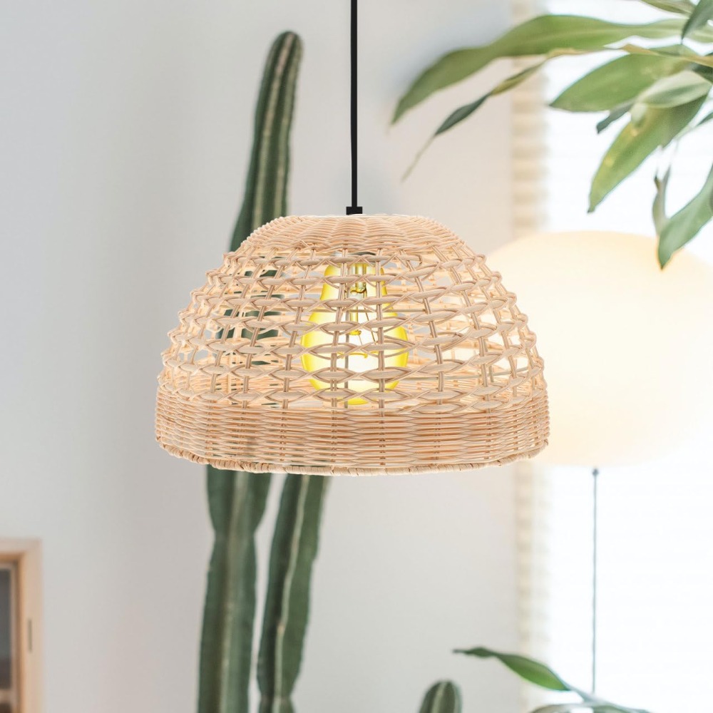 Rotan hanglamp geweven kooi ha - Wicker Pendant Shade recensie en prijs