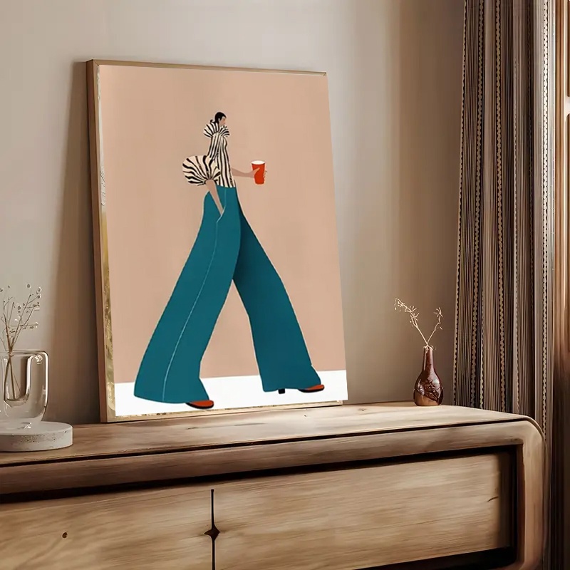 Modieuze blauwe broek vrouw po - Interior Design House recensie en prijs